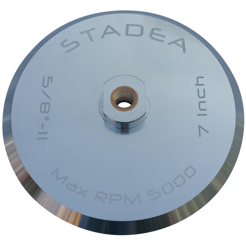 Stadea ABP105Q 7" Hook and Loop Backing Pad With Rigid Aluminium Backing, 5/8" 11 Brass Arbor - Image 1